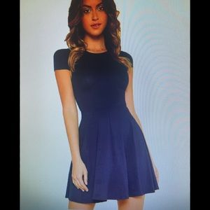 Women’s v back fit flare  stretchy swing dress